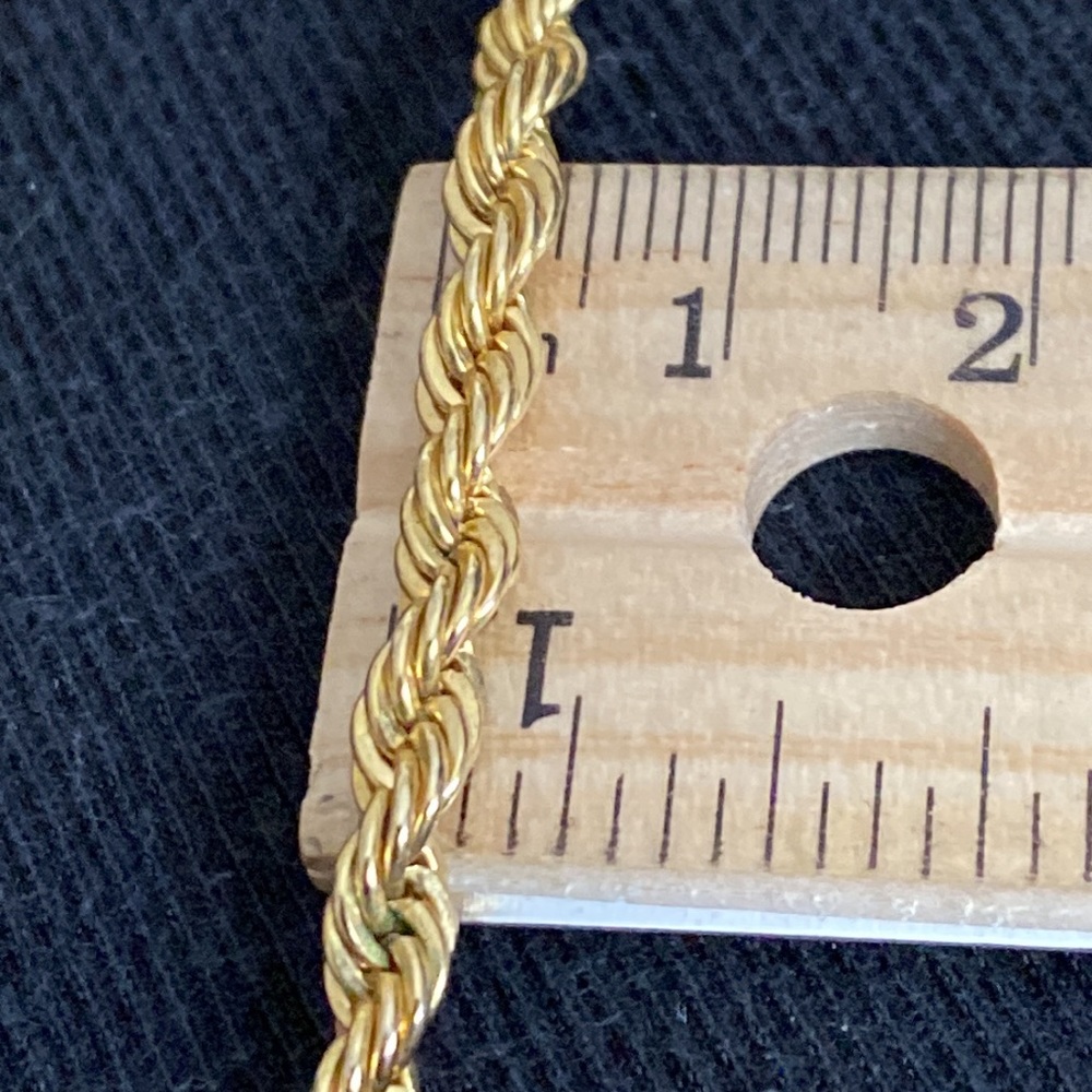 VTG Gold Tone Rope Link Necklace - Picture 5 of 5